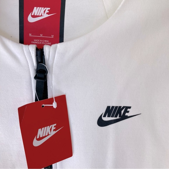 NIKE Moto Zip-Up Sweater Size M White Black - Picture 7 of 7